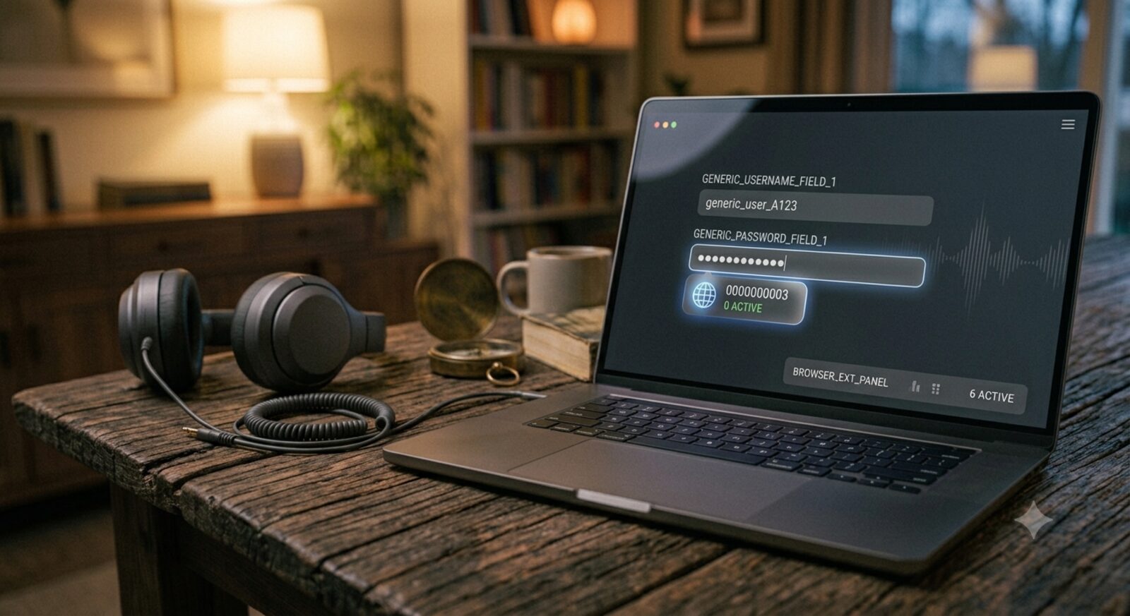 Website login form with an autofill icon inside the password field